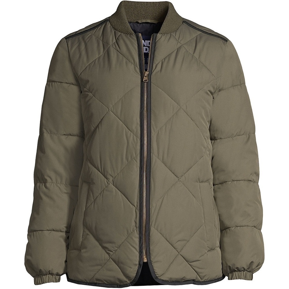 NWT LANDS END Women's Insulated Quilted Primaloft ThermoPlume Bomber Jacket